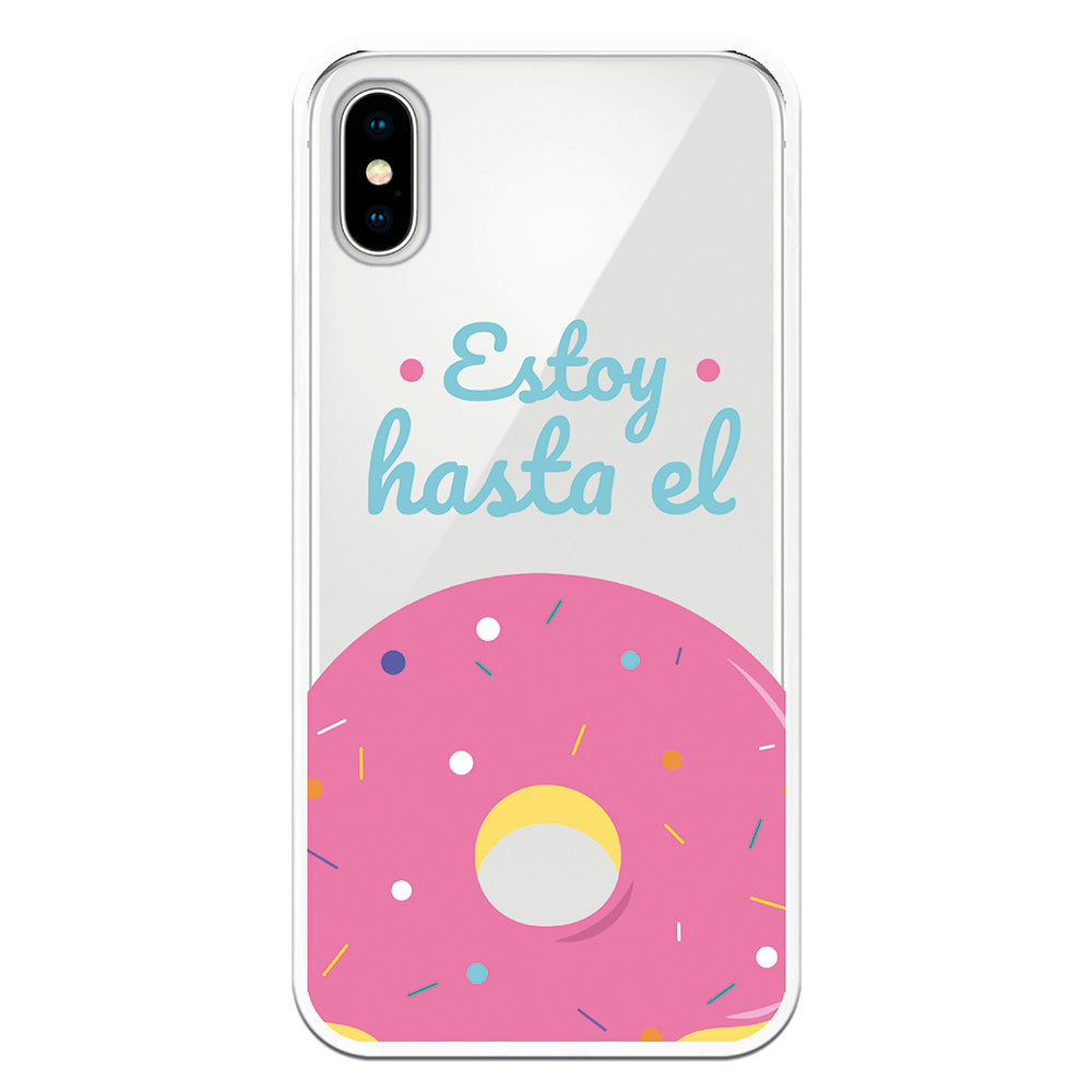 Carcasa móvil estoy hasta el donut dibujo fondo transparente