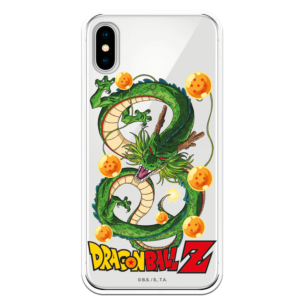 Funda móvil Dragón Sheron de Bola dragón Z con fondo transparente con las bolas alrededor Serie bandai