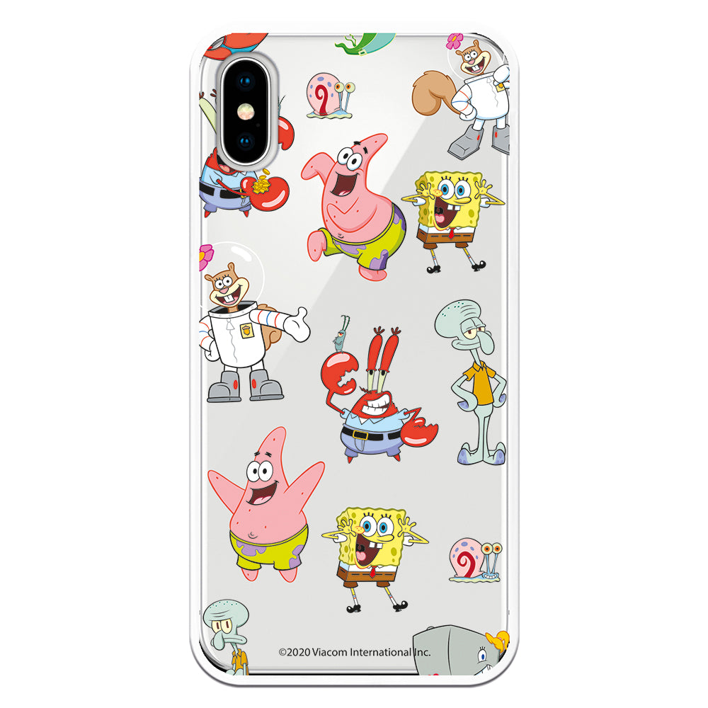 Funda Bob Esponja y sus amigos ardilla,calmardo , Gary el caracol