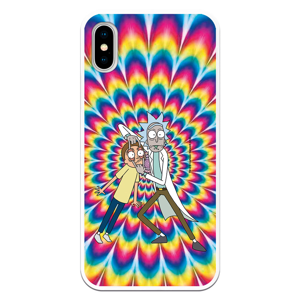 Funda móvil Rick and Morty oficial del abuelo forzando que lo vea Morty