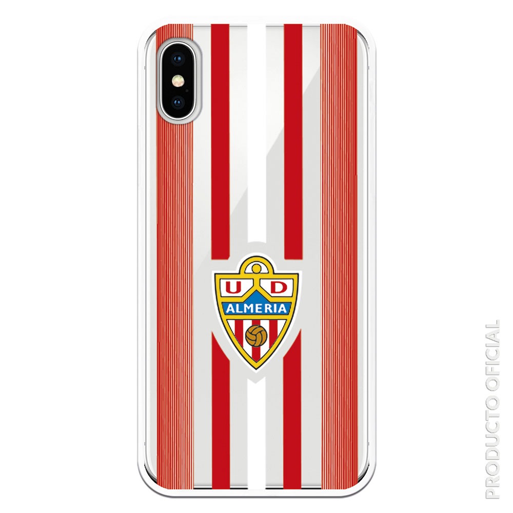 Comprar funda móvil almería ud silicona gel flexible con líneas y blancas rojos con fondo transparente