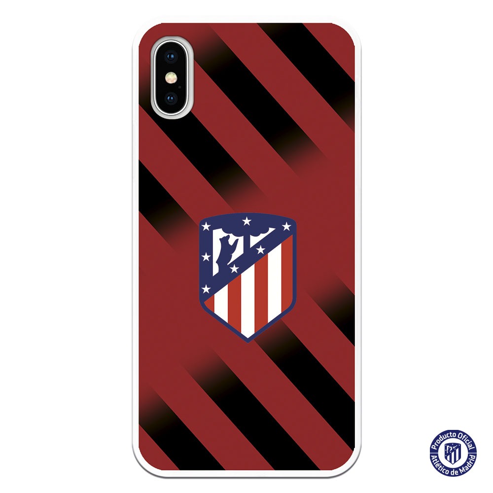 Funda móvil para Xiaomo Redmi note 9 pro atlético de madrid escudo con fondo negro y rojo silicona gel flexible