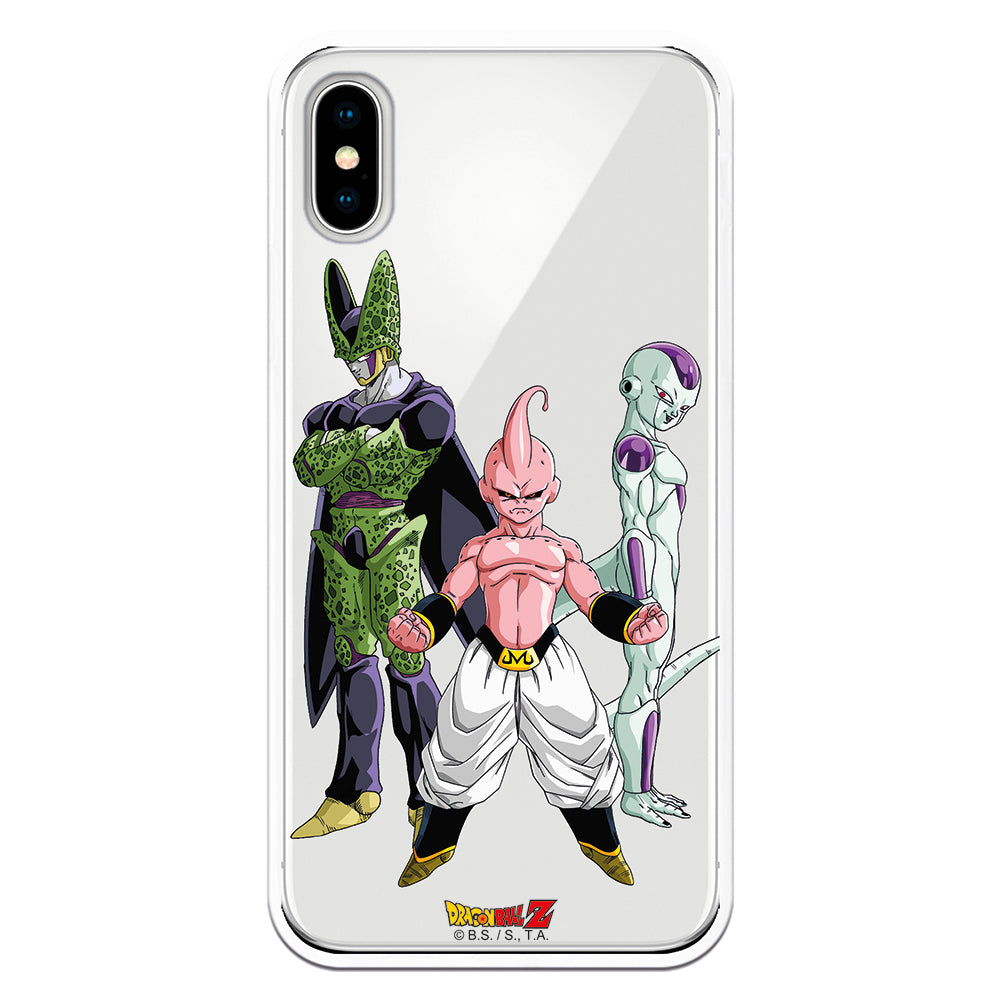 Funda móvil los más malos de Dragon Ball: Buu, Freezer, Celula