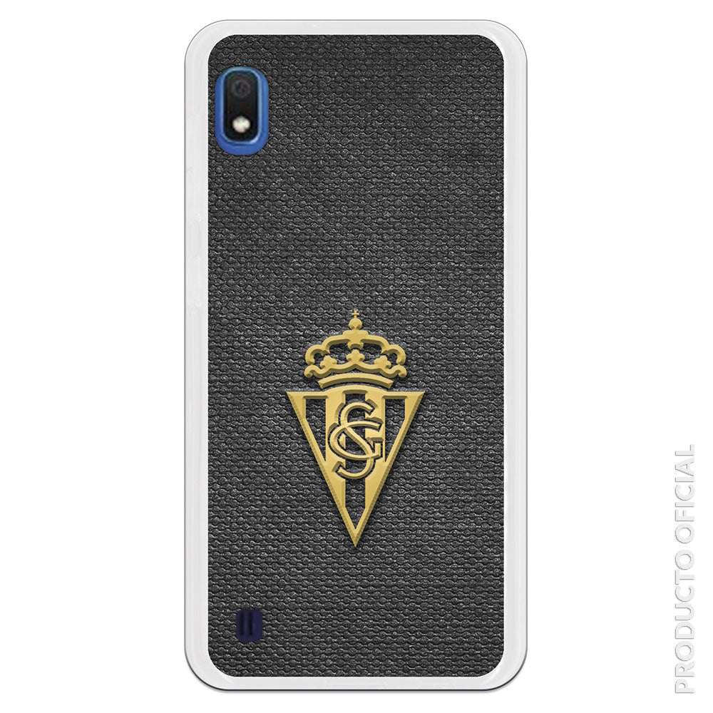 Carcasa móvil escudo silicona flexible dorado confondo textura gris