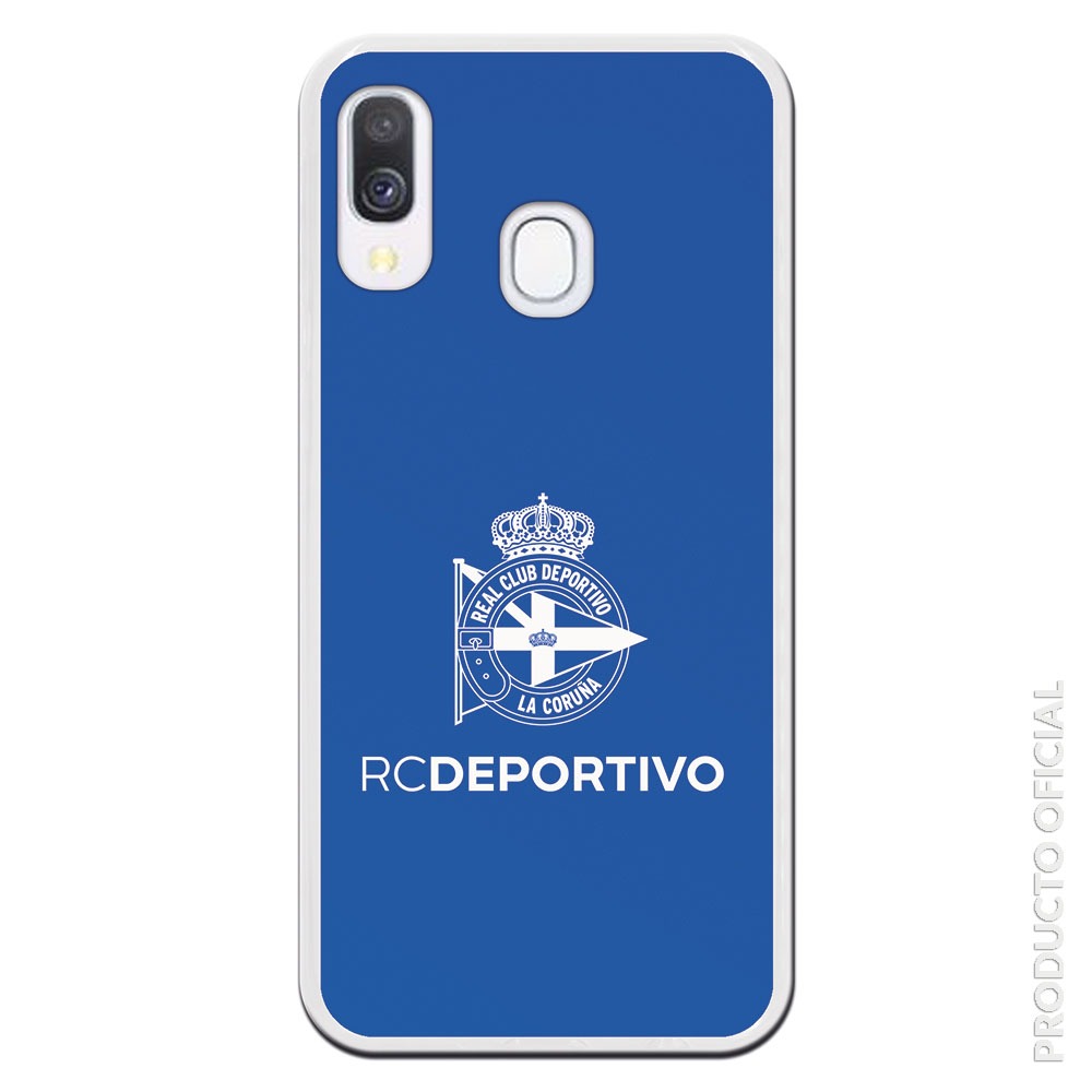 Funda móvil silicona RCD Deportivo noticias deportivas futbol seguidores con fondo azul