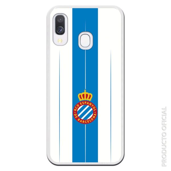 Compra funda móvil Espanyol escudo con fondo azul y fondo blanco