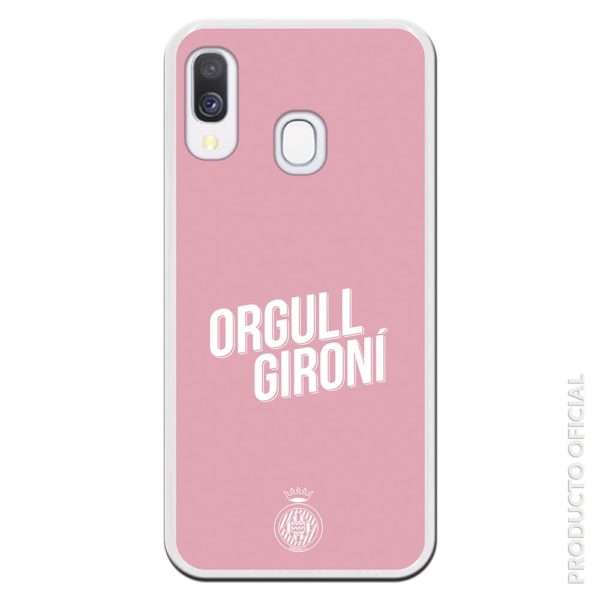 Comprar funda rosa Orgull Gironí futbol feminino rosa y escudo blanco abajo