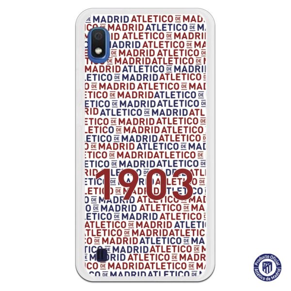 Funda móvil atlético madrid rojo y azul letras 1903