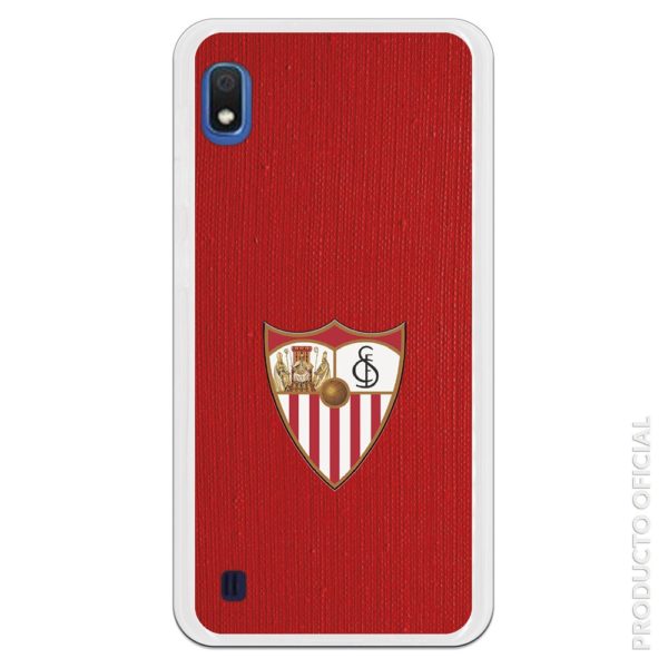 Funda móvil Sevilla escudo con fondo pared roja