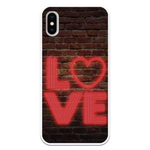 Funda para Xiaomi Love fondo ladrillos letras Neón