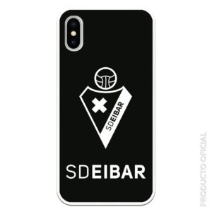 Comprar funda móvil SD Eibar escudo blanco con fondo negro silicona gel flexible