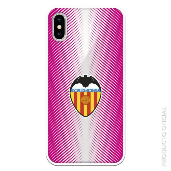 Carcasa móvil valencia c.f escudo valencia con fondo transparente rosa con transparencia futbol femenino partido