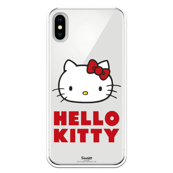 Funda móvil para iphone Hello Kitty Cara y letras color rojo