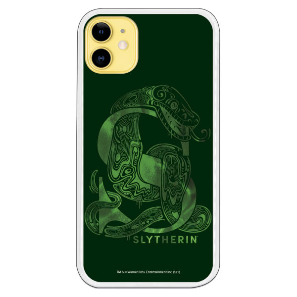 Funda móvil Slytherin fondo verde oscura
