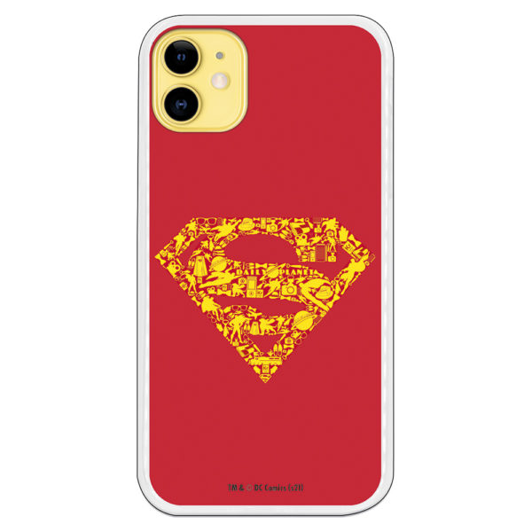 Funda móvil Superman fondo rojo con icono superman amarillo DC Comics